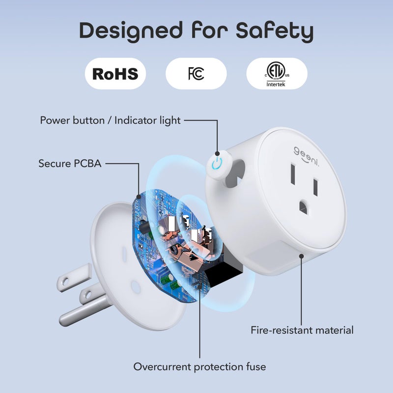 Geeni Dot Smart Plug with 2.4GHz WiFi Connectivity â€“ 2-Pack Compact, Fire-Resistant Smart Outlet Plugs with Schedule & Timer â€“ No Hub Needed, Supports Alexa & Google - Image 5